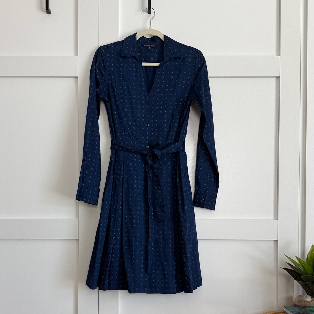 Brooks Brothers Blue Button Front Shirt Dress